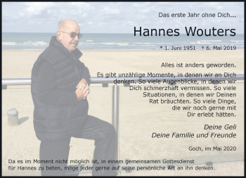 Traueranzeige von Hannes Wouters 