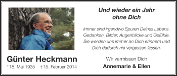 Traueranzeige von Günter Heckmann 