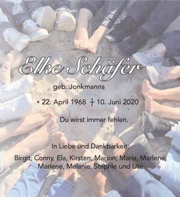 Traueranzeige von Elke Schäfer 