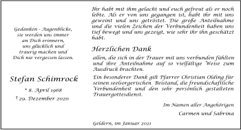 Traueranzeige von Stefan Schimrock 
