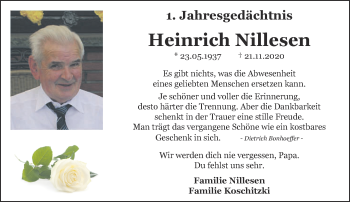 Traueranzeige von Heinrich Nillesen 