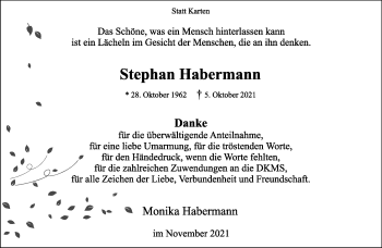 Traueranzeige von Stephan Habermann 