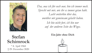 Traueranzeige von Stefan Schimrock 