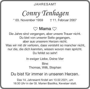 Traueranzeige von Conny Tenhagen 