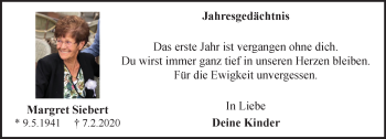 Traueranzeige von Margret Siebert 