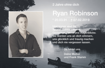 Traueranzeige von Ryan Robinson 