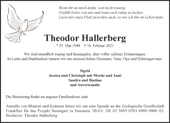 Traueranzeige von Theodor Hallerberg 