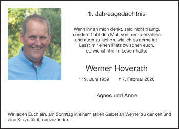 Traueranzeige von Werner Hoverath 