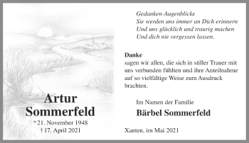 Traueranzeige von Artur Sommerfeld 