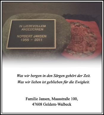 Traueranzeige von Norbert Jansen 