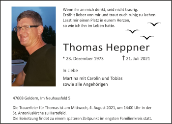 Traueranzeige von Thomas Heppner 
