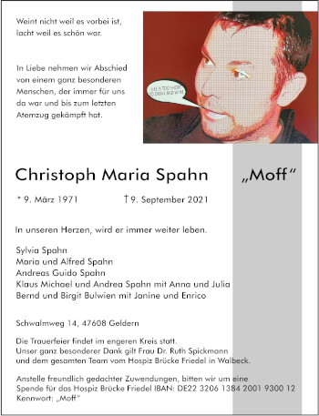 Traueranzeige von Christoph Maria Spahn 