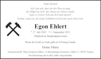 Traueranzeige von Egon Ehlert 