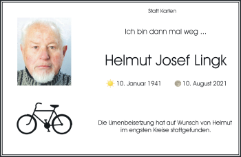 Traueranzeige von Helmut Josef Lingk 
