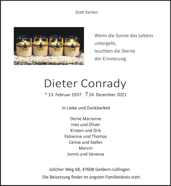 Traueranzeige von Dieter Conrady 