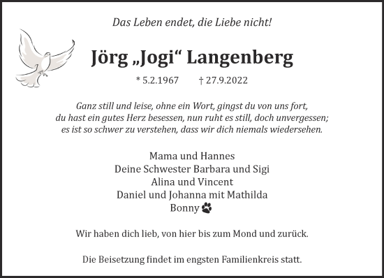 Traueranzeige von Jörg Langenberg 