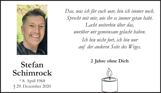 Traueranzeige von Stefan Schimrock 