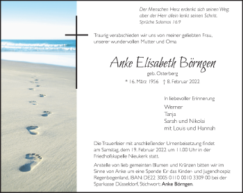 Traueranzeige von Anke Eilsabeth Börngen 