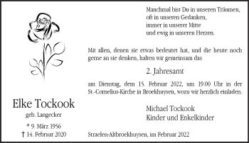 Traueranzeige von Elke Tockook 