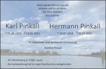 Traueranzeige von Karl und Hermann Pinkall 