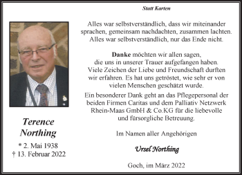 Traueranzeige von Terence Terence 