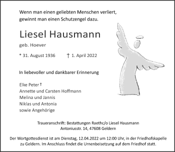 Traueranzeige von Liesel Hausmann 