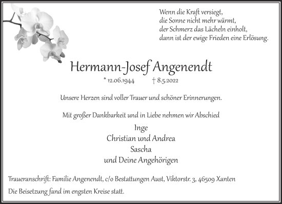 Traueranzeige von Hermann-Josef Angenendt 