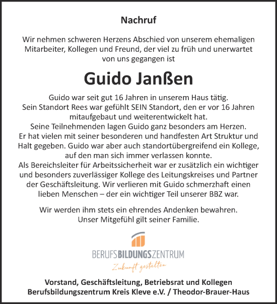 Traueranzeige von Guido Janßen 