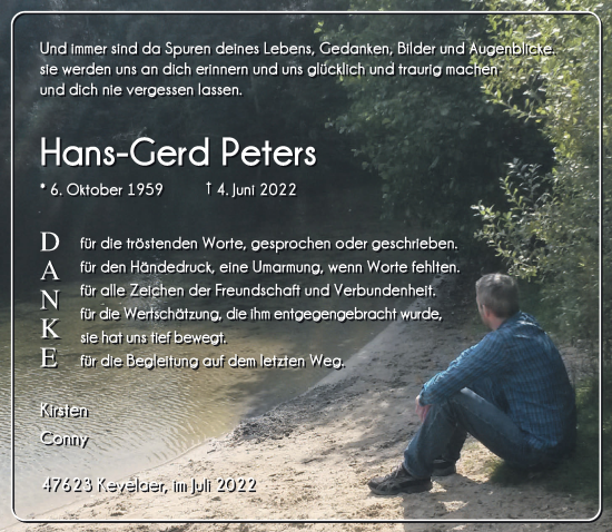 Traueranzeige von Hans-Gerd Peters 