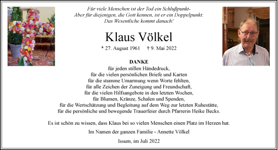 Traueranzeige von Klaus Völkel 