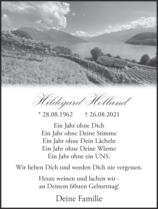 Traueranzeige von Hildegard Holland 
