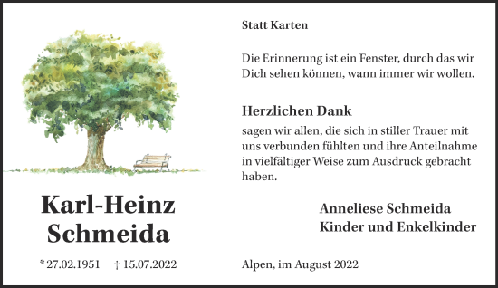 Traueranzeige von Karl-Heinz Schmeida 