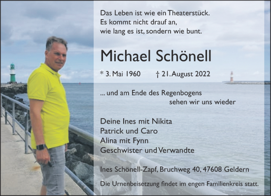 Traueranzeige von Michael Schönell 