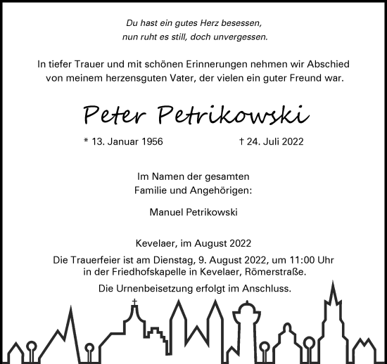 Traueranzeige von Peter Petrikowski 