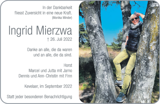 Traueranzeige von Ingrid Mierzwa 