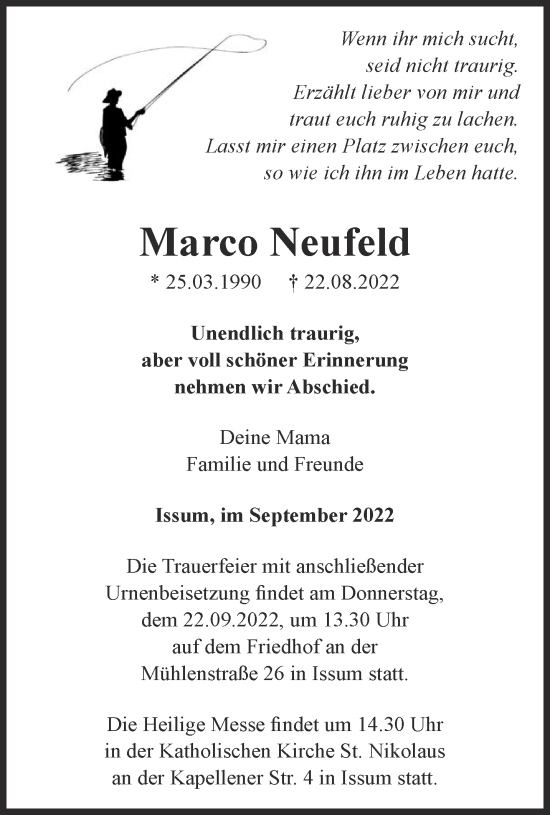 Traueranzeige von Marco Neufeld 