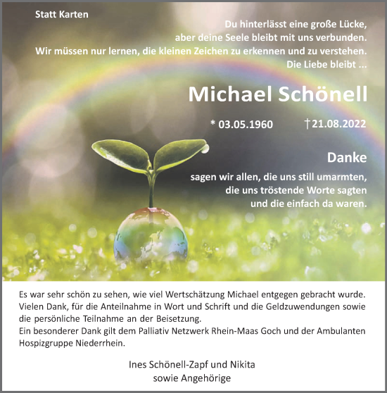 Traueranzeige von Michael Schönell 