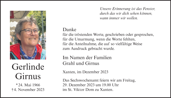 Traueranzeige von Gerlinde Girnus von NNA