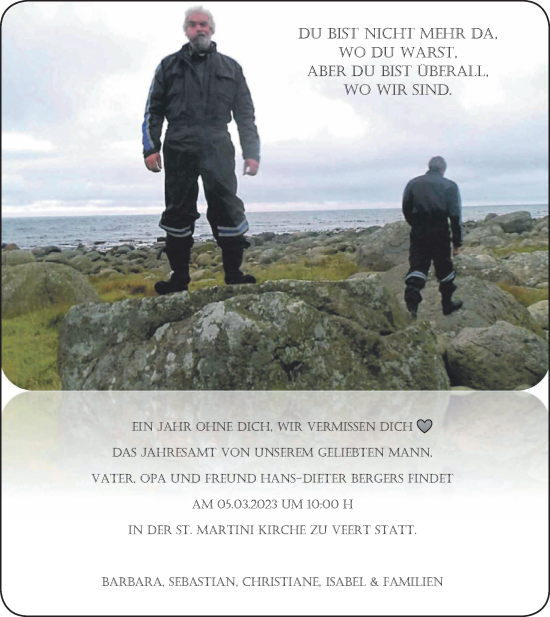Traueranzeige von Hans-Dieter Bergers 