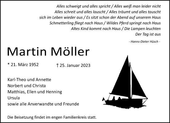 Traueranzeige von Martin Möller 