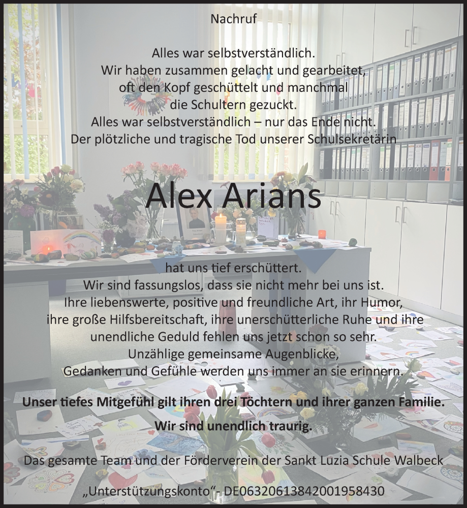  Traueranzeige für Alexandra Arians vom 27.05.2023 aus 