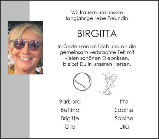Traueranzeige von Birgitta  