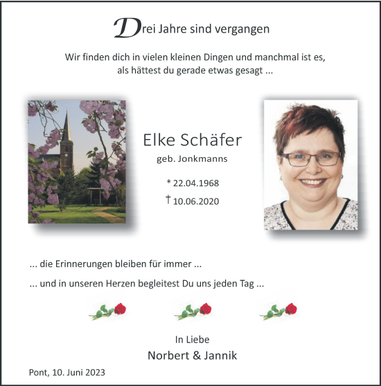 Traueranzeige von Elke Schäfer 