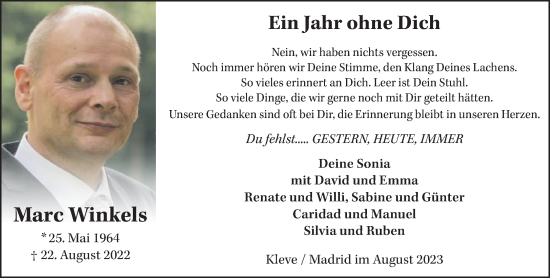Traueranzeige von Marc Winkels von NNA
