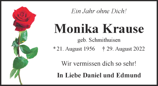 Traueranzeige von Monika Krause von NNA