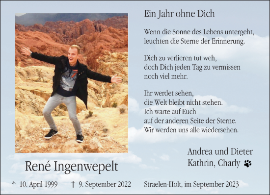Traueranzeige von René Ingenwepelt von NNA