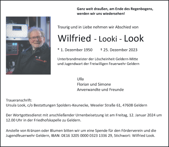 Traueranzeige von Wilfried Look von NNA