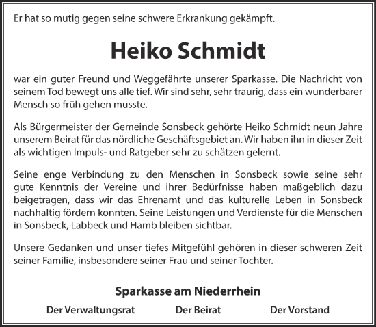 Traueranzeige von Heiko Schmidt von NNA