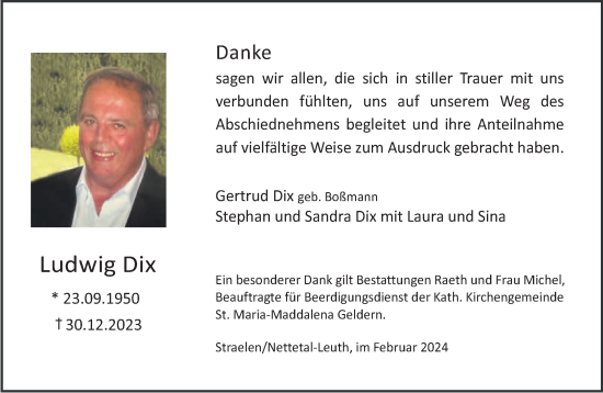 Traueranzeige von Ludwig Dix von NNA