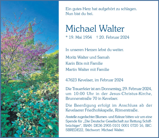 Traueranzeige von Michael Walter von NNA